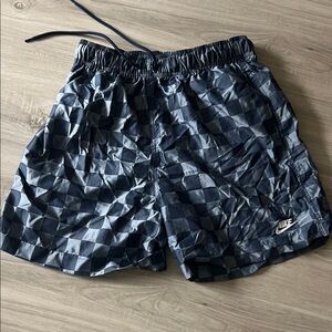 Nike Black and Gray Checkered Shorts